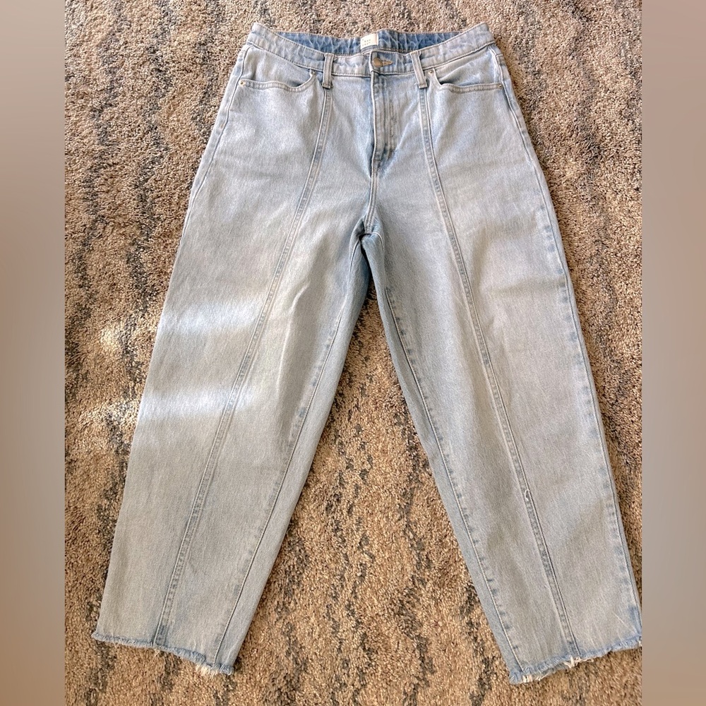Light blue denim pants high waisted